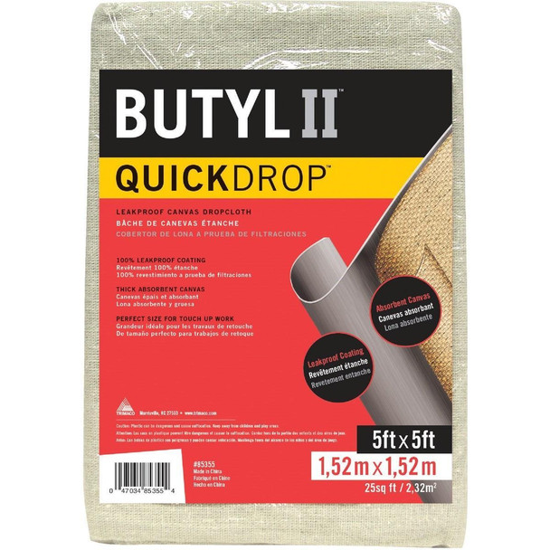 85355 Trimaco Canvas 5 Ft. x 5 Ft. Two Layer (.24 mil) Drop Cloth
