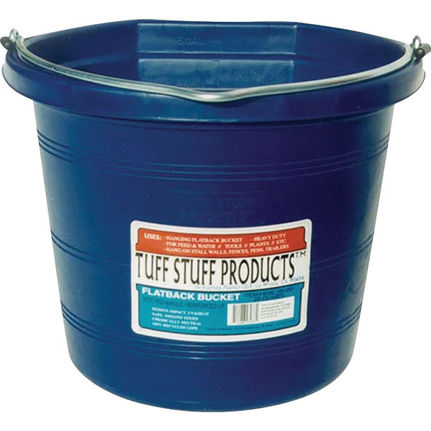 KMC-FB100BL Tuff Stuff 5 Gal. Blue Poly Flat Back Bucket