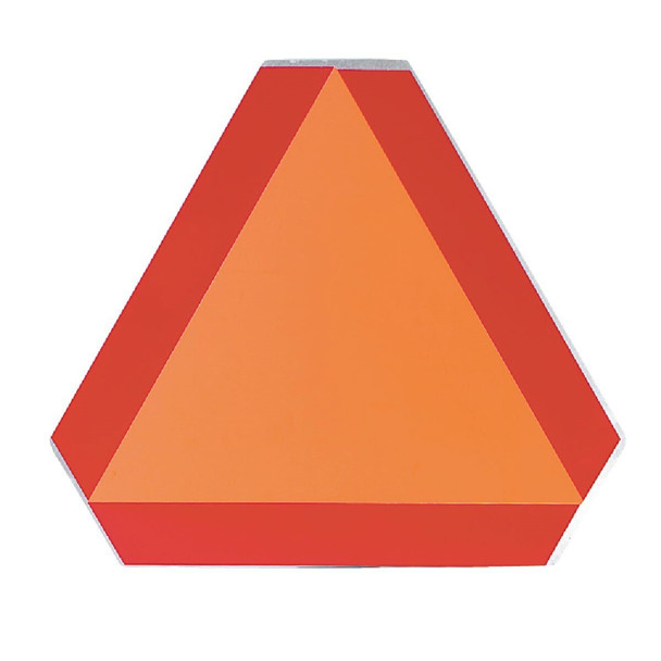 S276.7 SMV ALUMINUM Safety Vehicle Emblem 16 In. x 14 In. Slow Moving Vehicle Emblem, Aluminum Sign