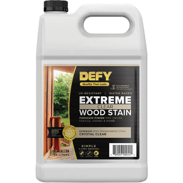 300164-F DEFY Extreme Transparent Exterior Wood Stain, Crystal Clear, 1 Gal. Bottle