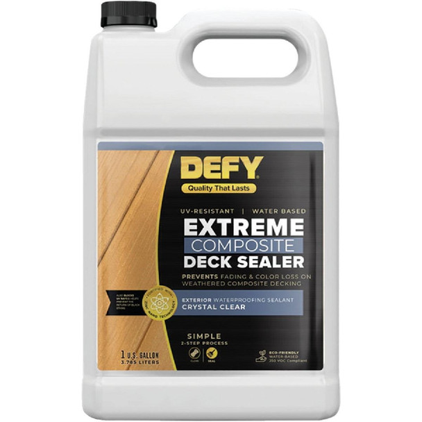 300416 DEFY Crystal Clear Composite Deck Waterproofing Sealer, 1 Gal.