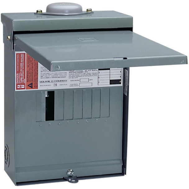 QO612L100RBCP Square D QO 100A 6-Space 12-Circuit Raintight Main Lug Load Center