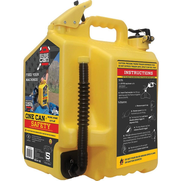 SUR5SFD2 SureCan 5 Gal. Plastic Diesel Safety Fuel Can, Yellow