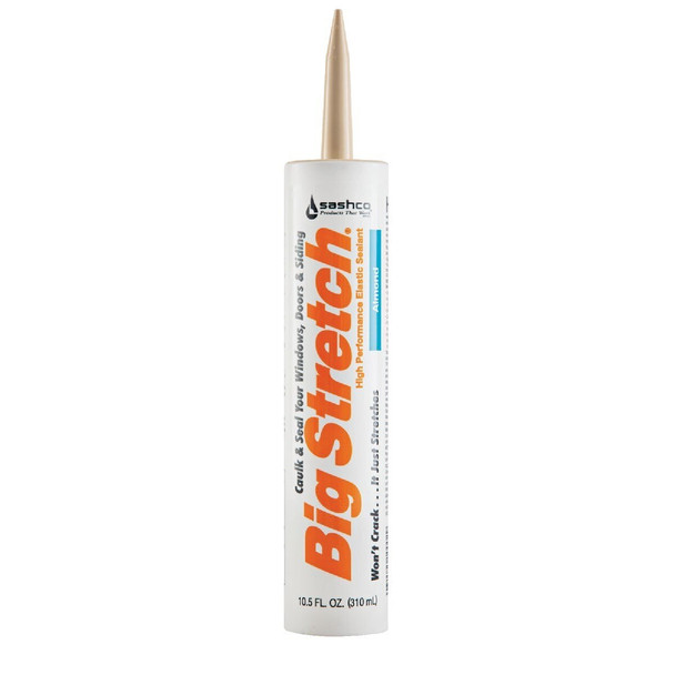 10002 Sashco Big Stretch 10.5 Oz. Acrylic Elastomeric Caulk, Almond