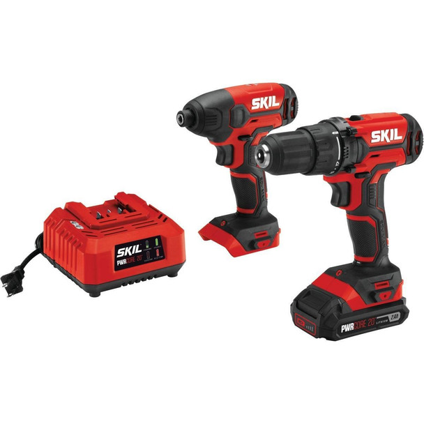 CB739001 SKIL 2-Tool PWRCore 20 Volt Lithium-Ion Drill/Driver & Impact Driver Cordless Tool Combo Kit