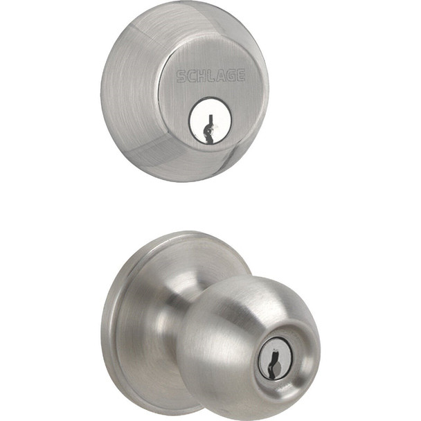 JC60VCNA619 Dexter Satin Nickel Deadbolt and Door Knob Combo