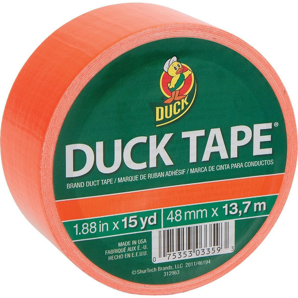 1265019 Duck Tape 1.88 In. x 15 Yd. Colored Duct Tape, Neon Orange