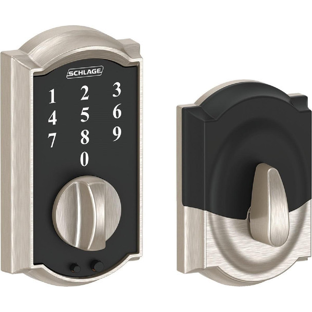 BE375VCAM619 Schlage Camelot Touchscreen Satin Nickel Electronic Deadbolt