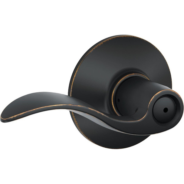 F40VACC716 Schlage Aged Bronze Accent Privacy Door Lever