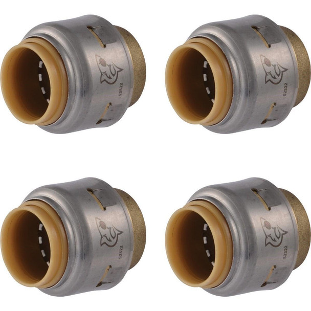 UR514A4 SharkBite 1/2 In. Push-to-Connect Brass End Push Cap (4-Pack)
