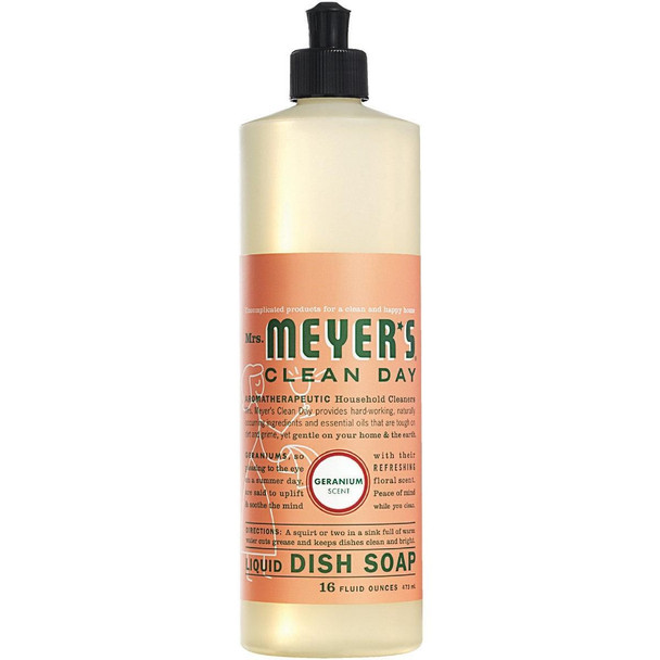 13103 Mrs. Meyer's Clean Day 16 Oz. Geranium Scent Liquid Dish Soap