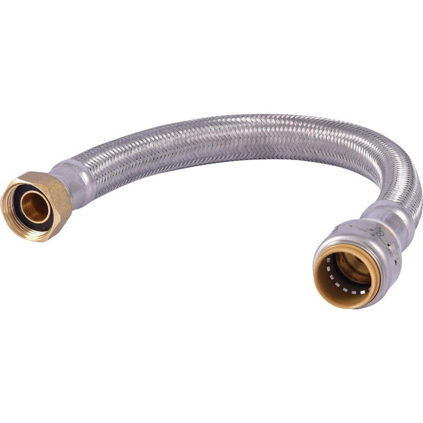 UR3088FX15 SharkBite 3/4 In. SB X 3/4 In. FIP X 15 In. L Braided Flexible Water Heater Connector
