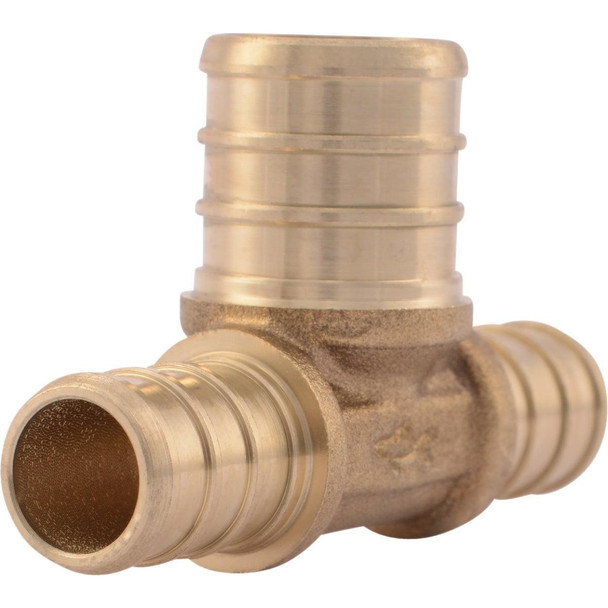 UC408LFA SharkBite 1/2 In. x 1/2 In. x 3/4 In. Barb Reducing Brass PEX Tee