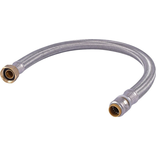 UR3068FX24 SharkBite 1/2 In. X 3/4 In. FIP X 24 In. L Braided Flexible Water Heater Connector