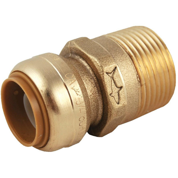 U142LFA SharkBite 1 In. x 3/4 In. MNPT Reducing Brass Push-to-Connect Male Adapter