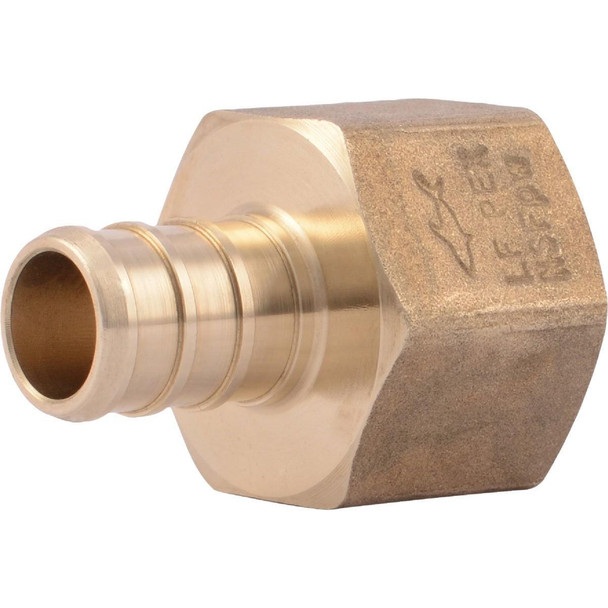 UC072LFA10 SharkBite 1/2 In. Barb x 1/2 In. FIP Brass PEX Adapter