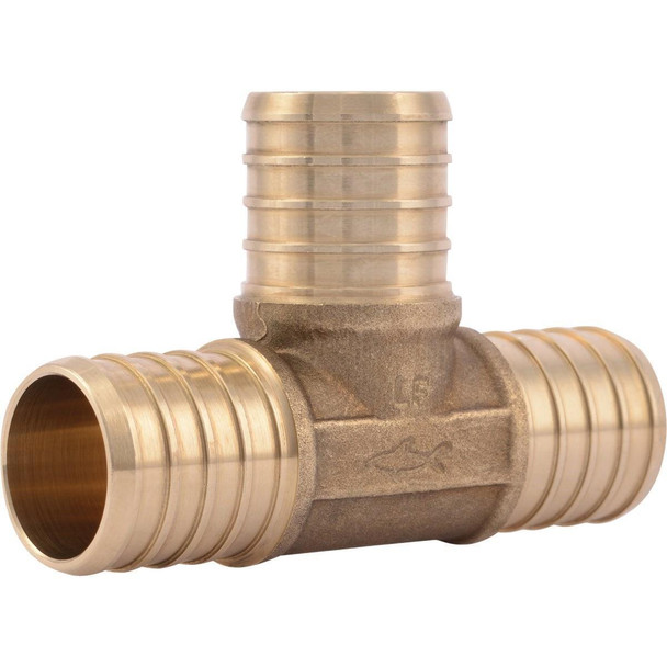UC374LFA SharkBite 1 In. x 1 In. x 1 In. Barb Brass PEX Tee