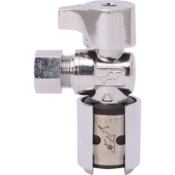 K23036 SharkBite EvoPex 1/2 In. x 3/8 In. Push-to-Connect Plastic Angle Valve