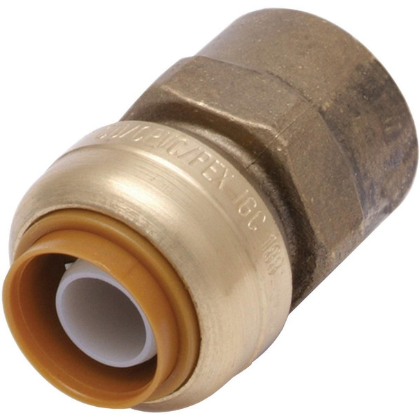 U068LFA SharkBite 1/2 In. x 3/4 In. FNPT Reducing Brass Push-to-Connect Female Adapter