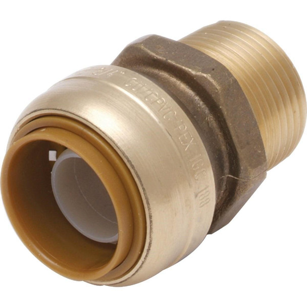 U134LFA SharkBite 3/4 In. x 3/4 In. MNPT Straight Brass Push-to-Connect Male Adapter