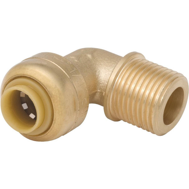 U276LFA SharkBite 1/4 In. x 3/8 In. 90 Deg. Brass Elbow (1/4 Bend)