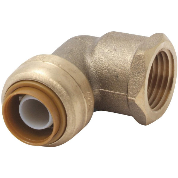 U308LFA SharkBite 1/2 In. x 1/2 In. Push-to-Connect Brass Elbow (1/4 Bend)