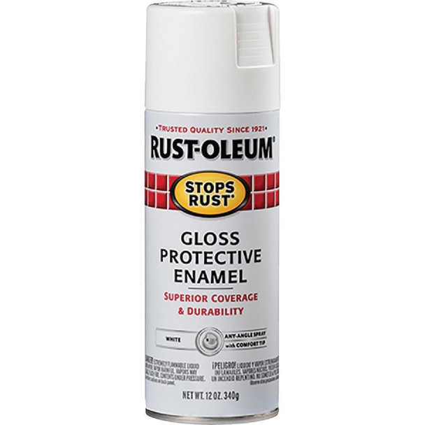 7792830 Rust-Oleum Stops Rust Gloss White 12 Oz. Anti-Rust Spray Paint