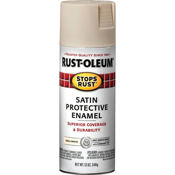 7793830 Rust-Oleum Stops Rust Decor 12 Oz. Satin Spray Paint, Shell White