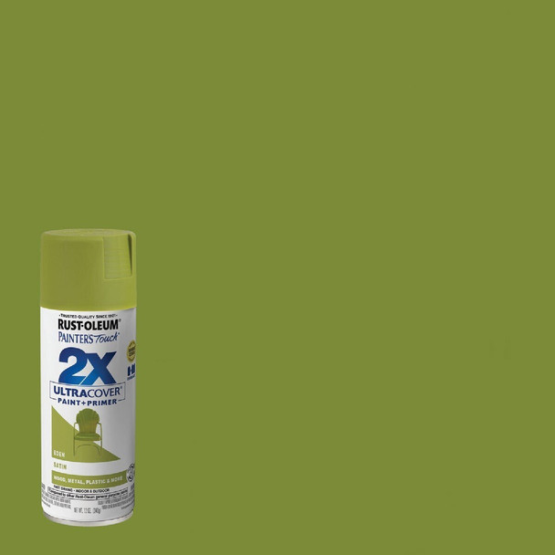 334065 Rust-Oleum Painter's Touch 2X Ultra Cover 12 Oz. Satin Paint + Primer Spray Paint, Eden