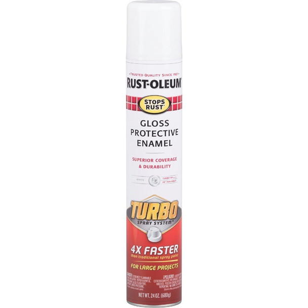 334133 Rust-Oleum Stops Rust 24 Oz. Gloss White Turbo Spray Paint