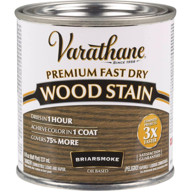 307415 Varathane Fast Dry Briarsmoke Urethane Modified Alkyd Interior Wood Stain, 1/2 Pt.
