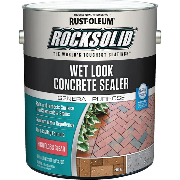 317927 Rust-Oleum RockSolid Wet Look Concrete Sealer, 1 Gal., Clear