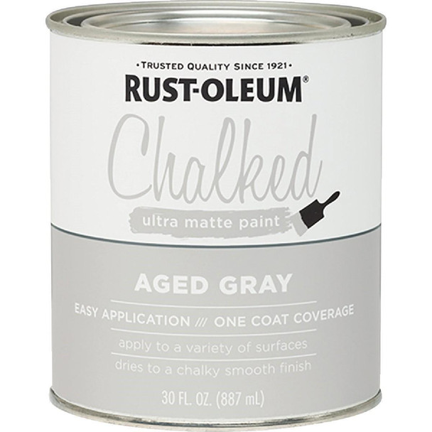 285143 Rust-Oleum Chalked Aged Gray Ultra Matte 30 Oz. Chalk Paint