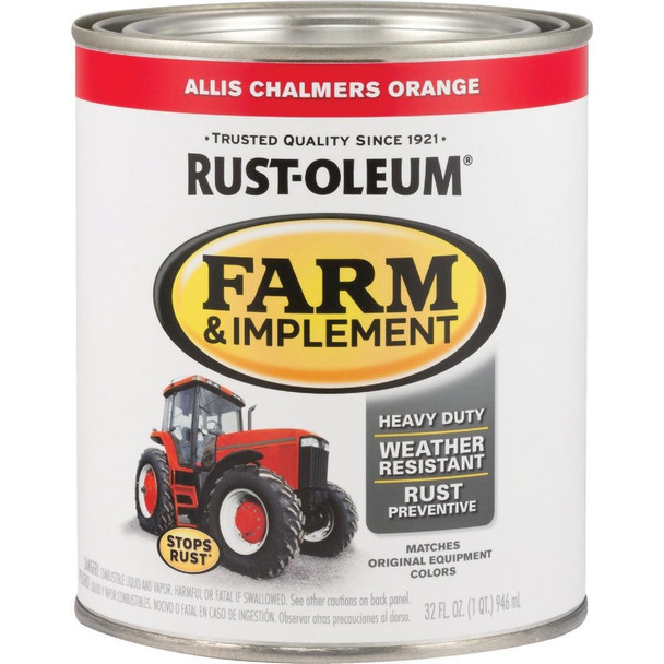 280156 Rust-Oleum 1 Quart Allis Chalmers Orange Gloss Farm & Implement Enamel