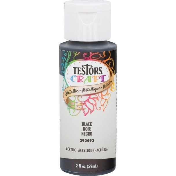 292492 Testors 2 Oz. Acrylic Metallic Craft Paint, Black