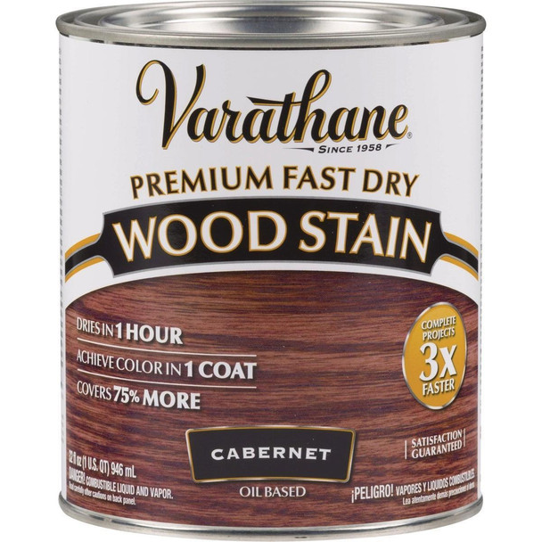 262016 Varathane Fast Dry Cabernet Urethane Modified Alkyd Interior Wood Stain, 1 Qt.