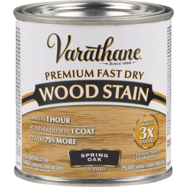262023 Varathane Fast Dry Spring Oak Urethane Modified Alkyd Interior Wood Stain, 1/2 Pt.