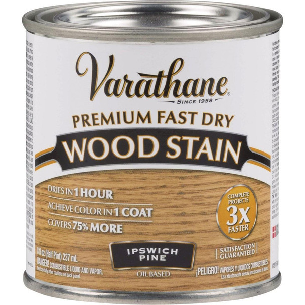 262031 Varathane Fast Dry Ipswich Pine Urethane Modified Alkyd Interior Wood Stain, 1/2 Pt.