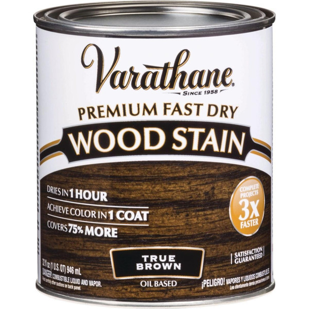 333616 Varathane Fast Dry True Brown Urethane Modified Alkyd Interior Wood Stain, 1/2 Pt.