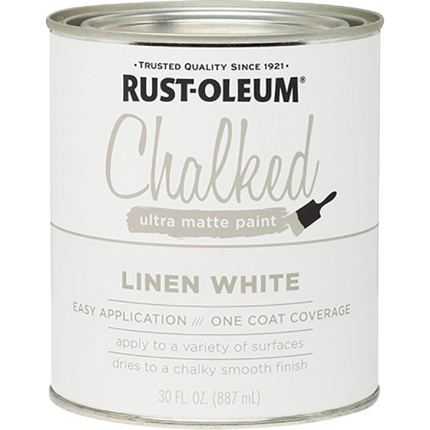 285140 Rust-Oleum Chalked Linen White Ultra Matte 30 Oz. Chalk Paint