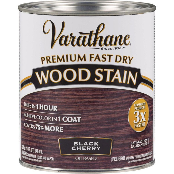 262009 Varathane Fast Dry Black Cherry Urethane Modified Alkyd Interior Wood Stain, 1 Qt.