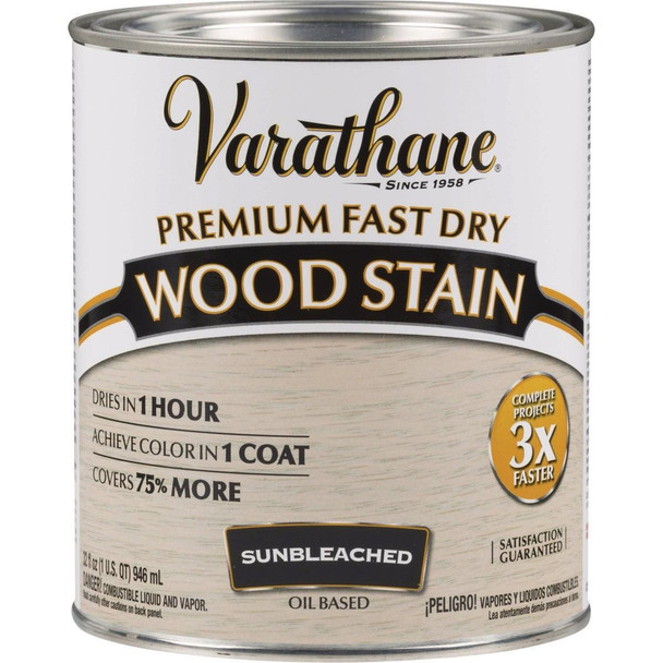 262011 Varathane Fast Dry Sunbleached Wood Urethane Modified Alkyd Interior Wood Stain, 1 Qt.
