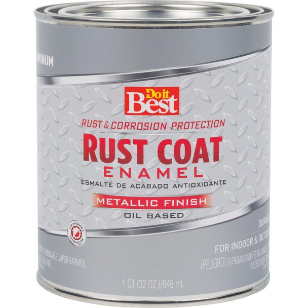 203569D Rust Coat Oil-Based Gloss Enamel, Aluminum, 1 Qt.