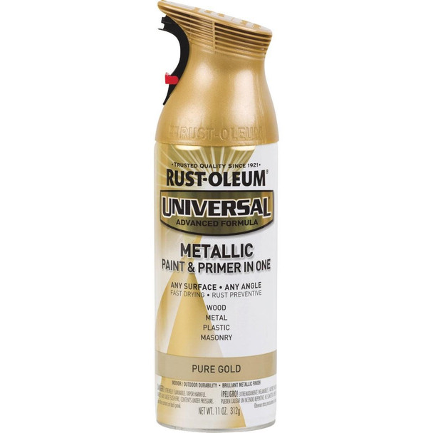 245221 Rust-Oleum Universal 11 Oz. Metallic Pure Gold Paint
