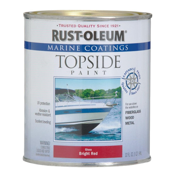 207004 Rust-Oleum Gloss Marine Boat Topside Paint, Brilliant Red, 1 Qt.