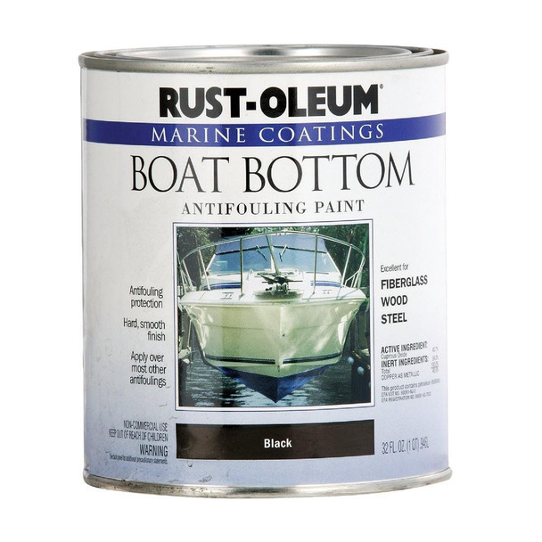 207012 Rust-Oleum Satin Marine Boat Antifouling Paint, Black, 1 Qt.