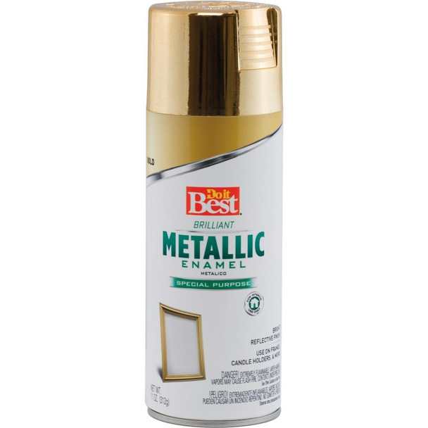 203296D 11 Oz. Metallic Satin Enamel Spray Paint, Gold