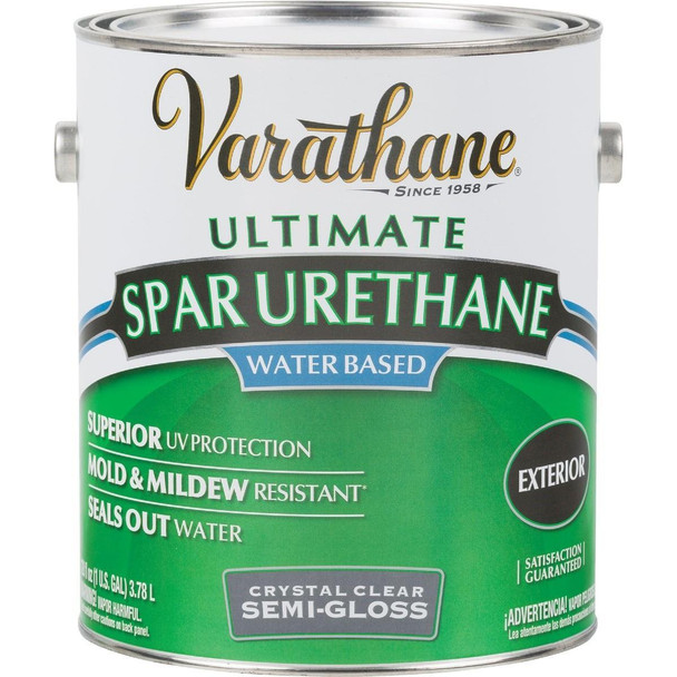 250131 Varathane Semi-Gloss Clear Water Based Exterior Spar Urethane, 1 Gal.