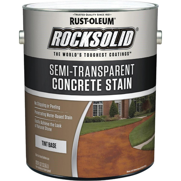 239418 Rust-Oleum RockSolid Semi-Transparent Concrete Stain, Tint Base, 1 Gal.