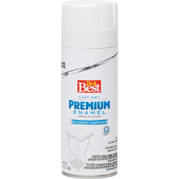 203462D Premium Enamel 12 Oz. Gloss Spray Paint, White